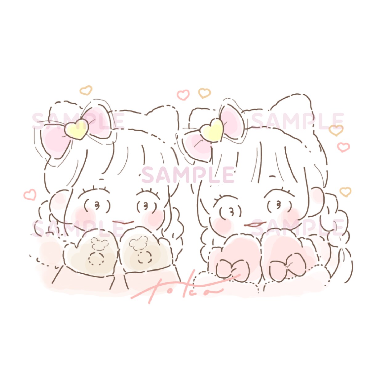 2-3人用♡お写真からゆるふわ似顔絵をお描きします 記念日のプレゼントや思い出作りにどうぞ♪ イメージ6