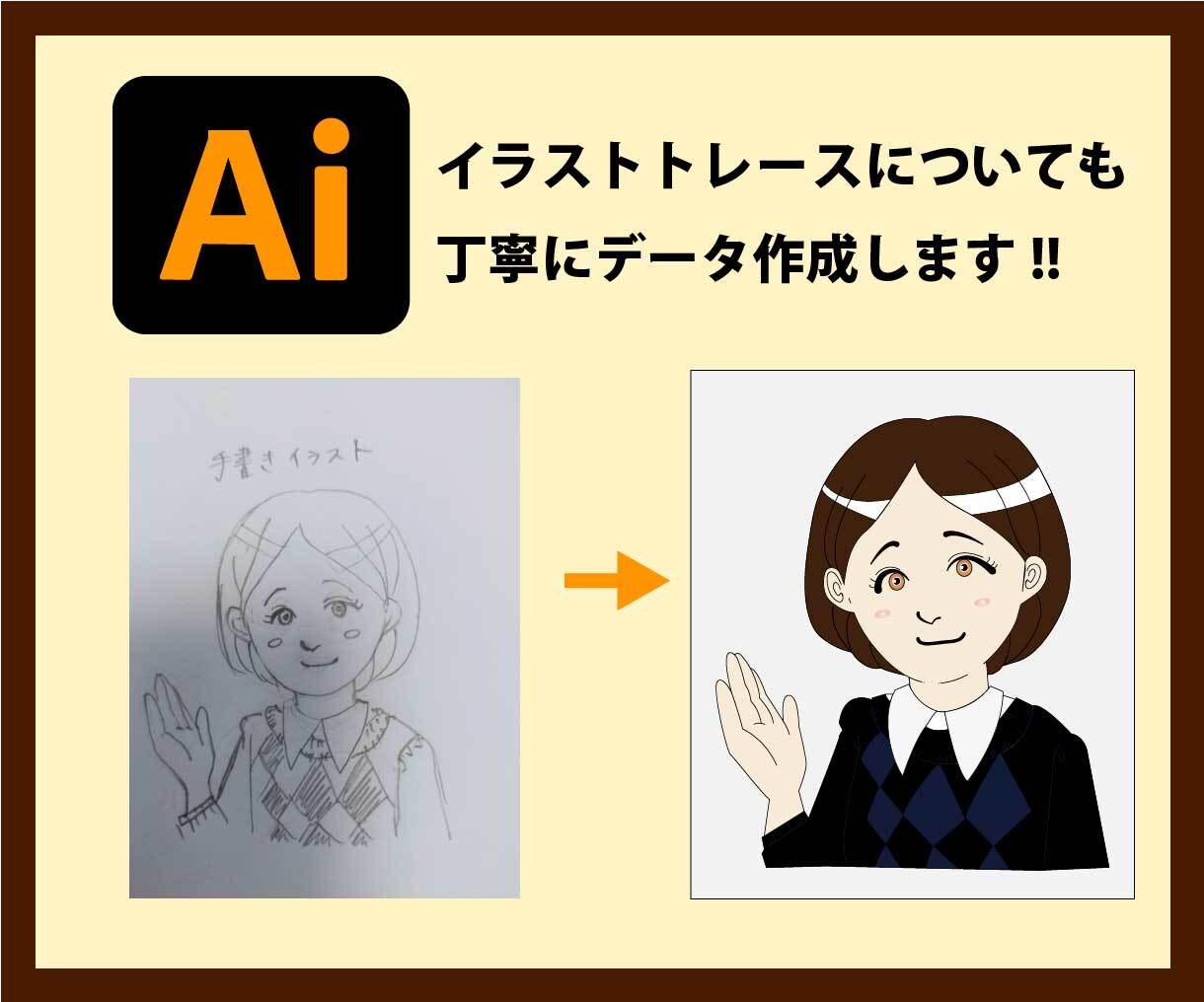 丁寧なトレースで画像をAIデータ化します 修正無制限！正確、丁寧にAIデータにトレースします！ イメージ4