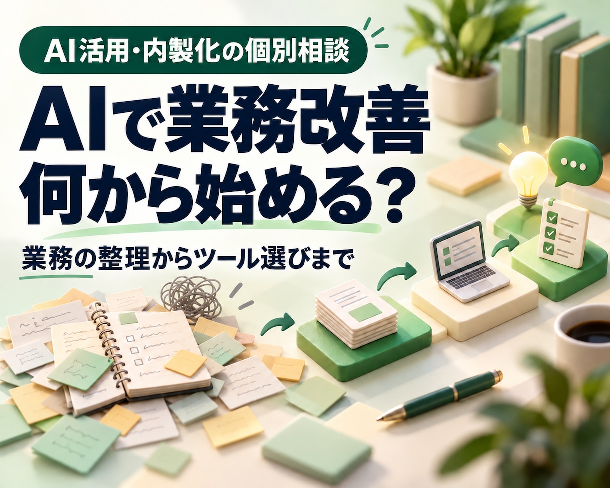 11/18まで30%オフでAI活用相談に乗ります 11/18まで30%オフ｜60分の個別相談 イメージ1
