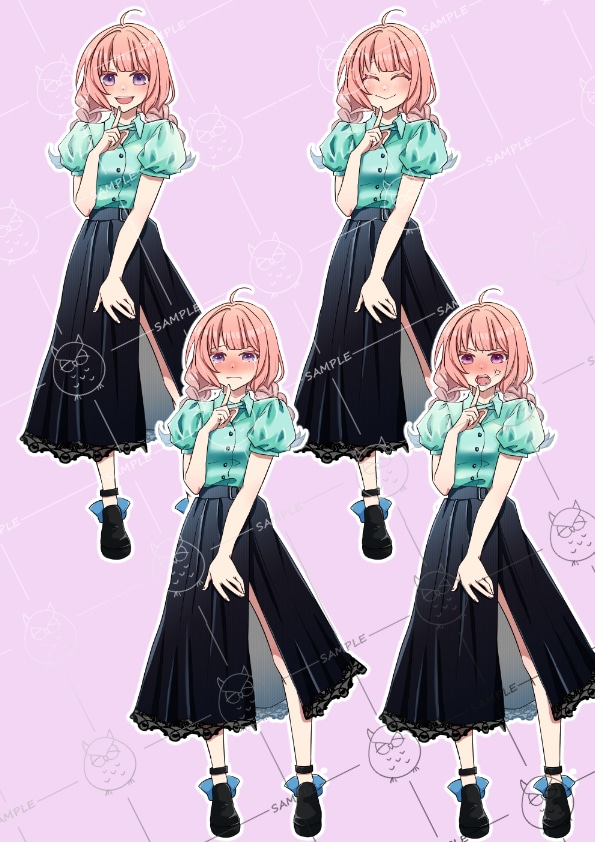 完成品！女の子一点ものの立ち絵販売いたします オリジナルみつあみ女の子の立ち絵！IRIAM動作確認済み！ イメージ3