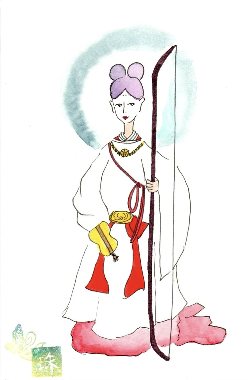 総実績7千件★浮世絵風に水彩で前世や守護霊描きます 美術系占い師がお客様を守る「見えない存在」を絵にします イメージ1