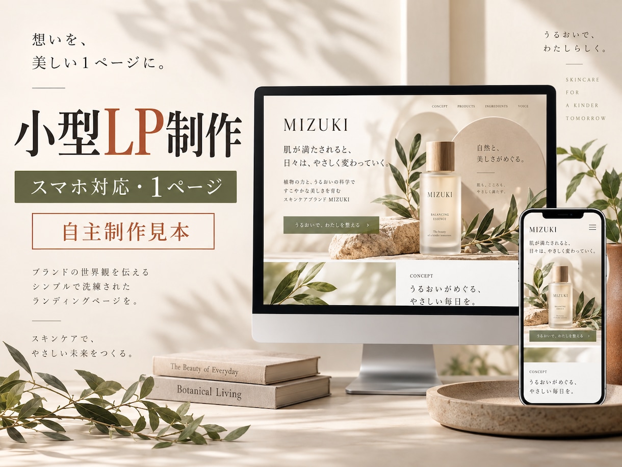 商品やサービスを伝える小型LPを制作します 支給原稿・素材を、スマホで読みやすい1ページへ イメージ1