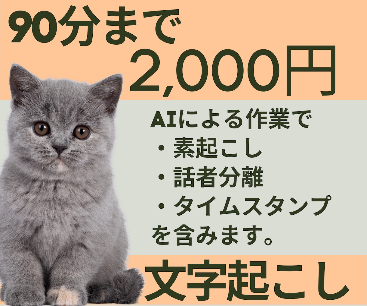 動画・音声90分まで2,000円で素起こします 【高精度AI対応】議事録やインタビューに最適！ イメージ1