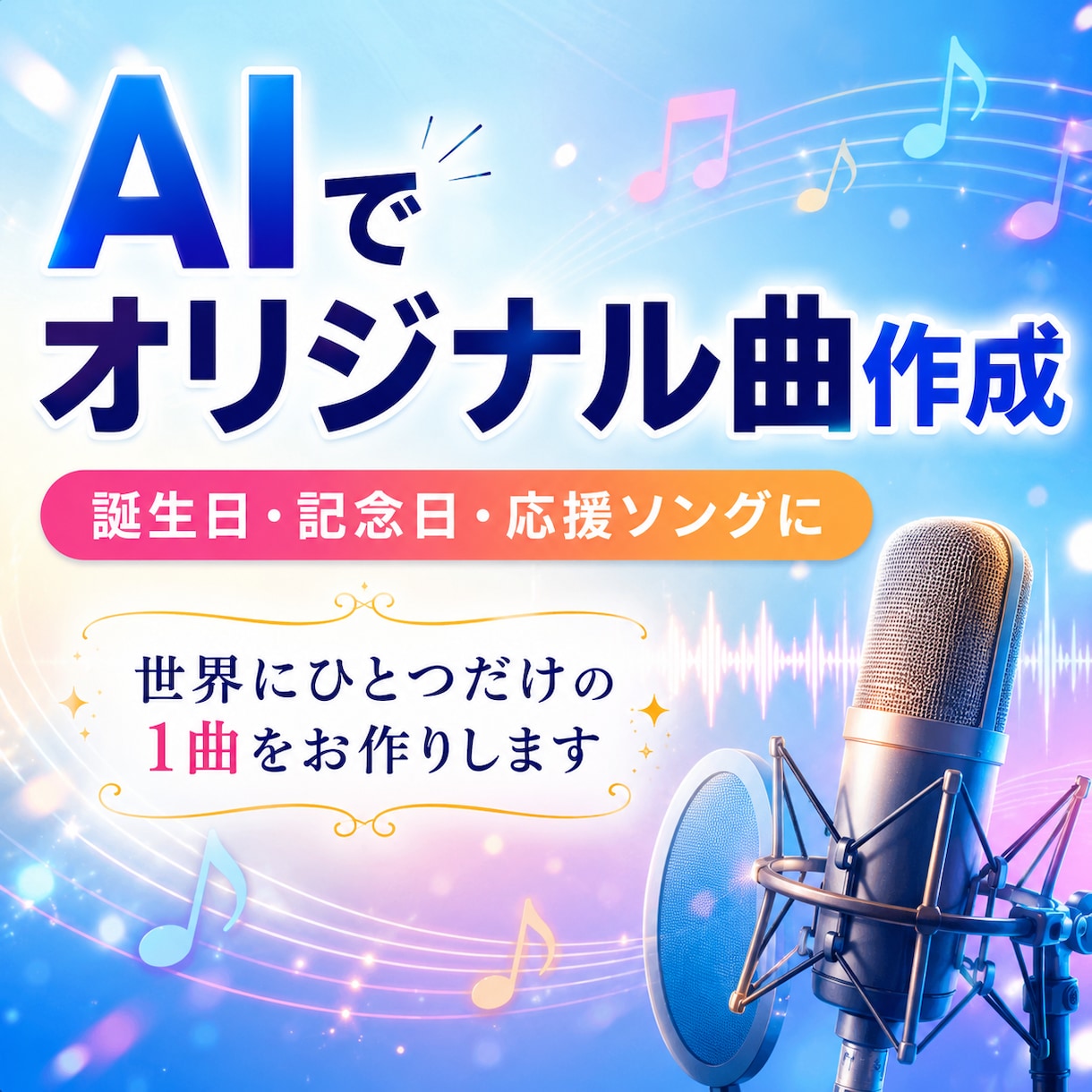 誕生日記念日応援歌に名前と思い出をAIで1曲にます 大切な想いや思い出をあなただけの歌にします イメージ1