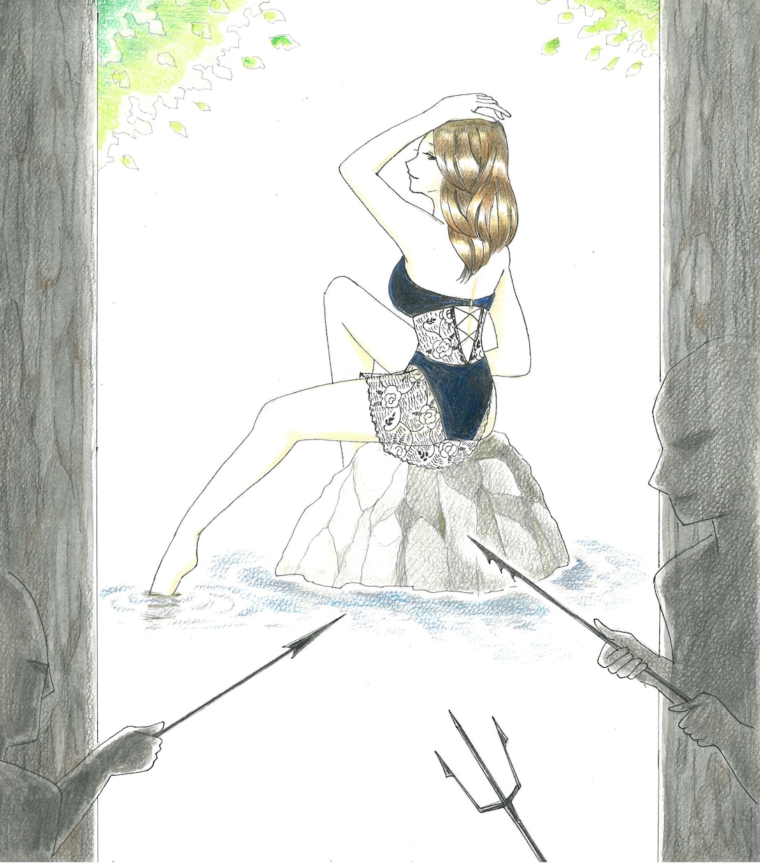 ココナラ最低価格〜♪色鉛筆で手描きイラスト描きます 色鉛筆で手描きのイラスト承ります♪♪人物・美人イラストなど イメージ5
