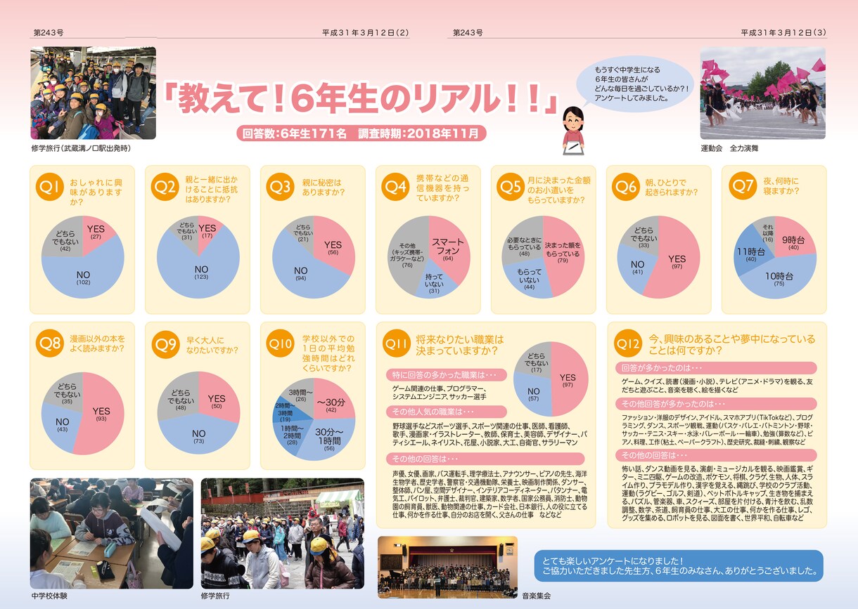 A4見開きの幼稚園・小学校などの広報誌を作成します 実２０年以上の実績があります。 イメージ2