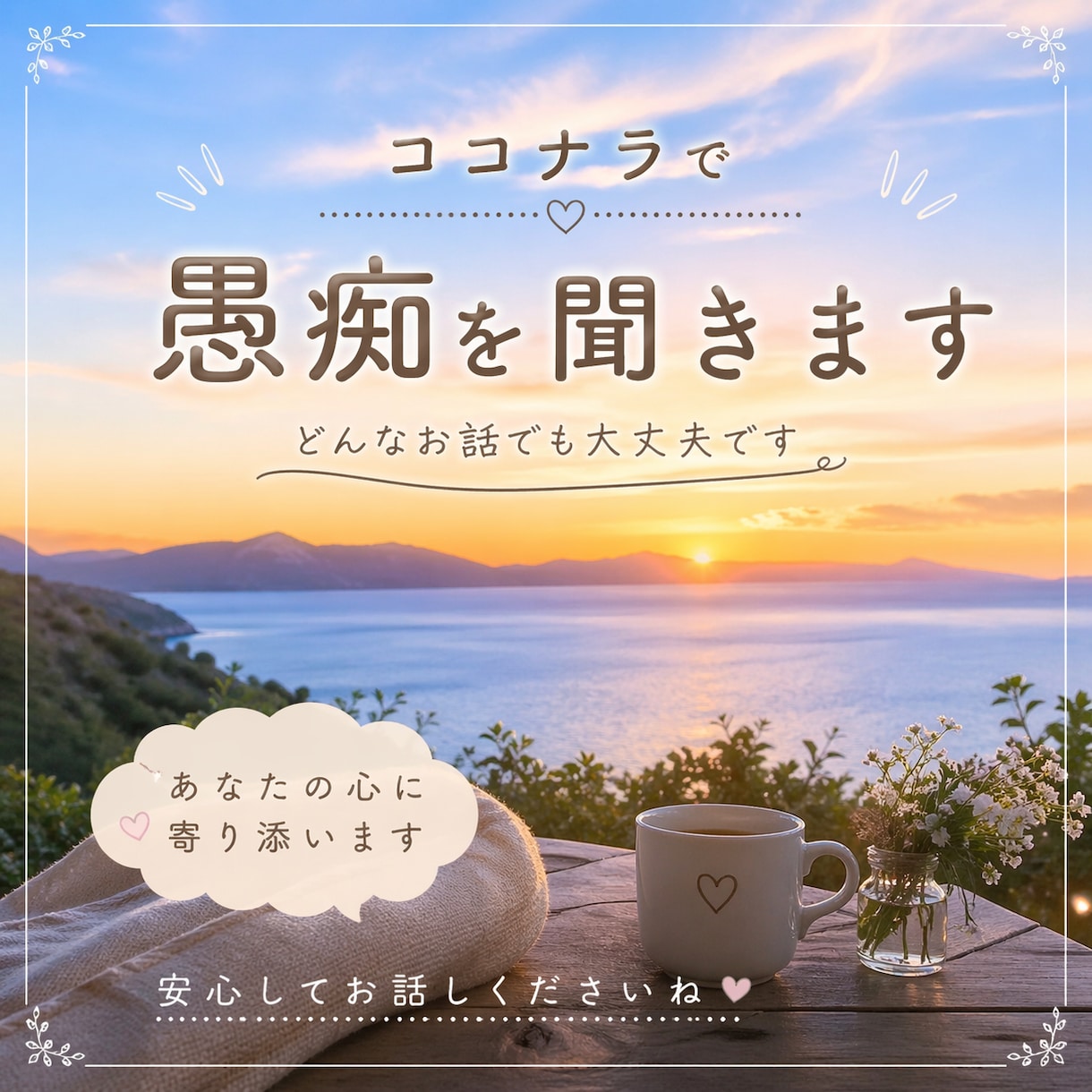 誰にも言えない愚痴、否定せず優しく聞きます 「もう限界…でも誰にも言えない」そんな時ありませんか？ イメージ1