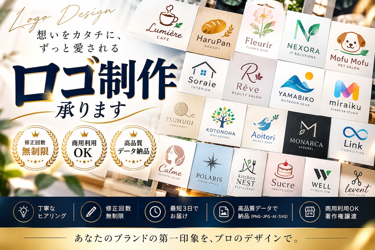 リーズナブルな価格で伝わりやすいデザインします 様々な用途に合わせたロゴを作成します！ イメージ1