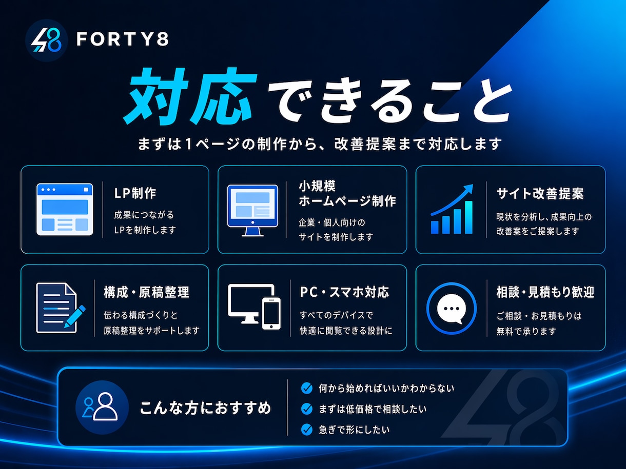 ４－５月特別価格！ホームページ/LPを制作します ★最速48時間/ヒアリング重視/構成3案ご提案！ イメージ3