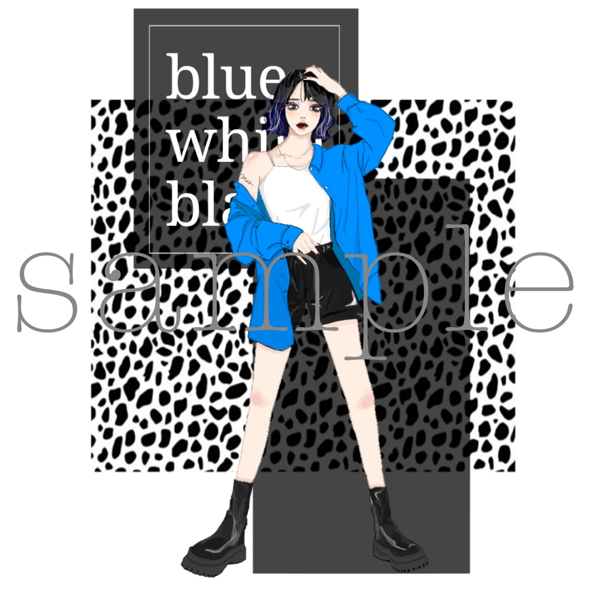 おしゃれなファッションイラストを作成します 商用OK！ポージングやメイクから周りと差をつけよう！ イメージ3