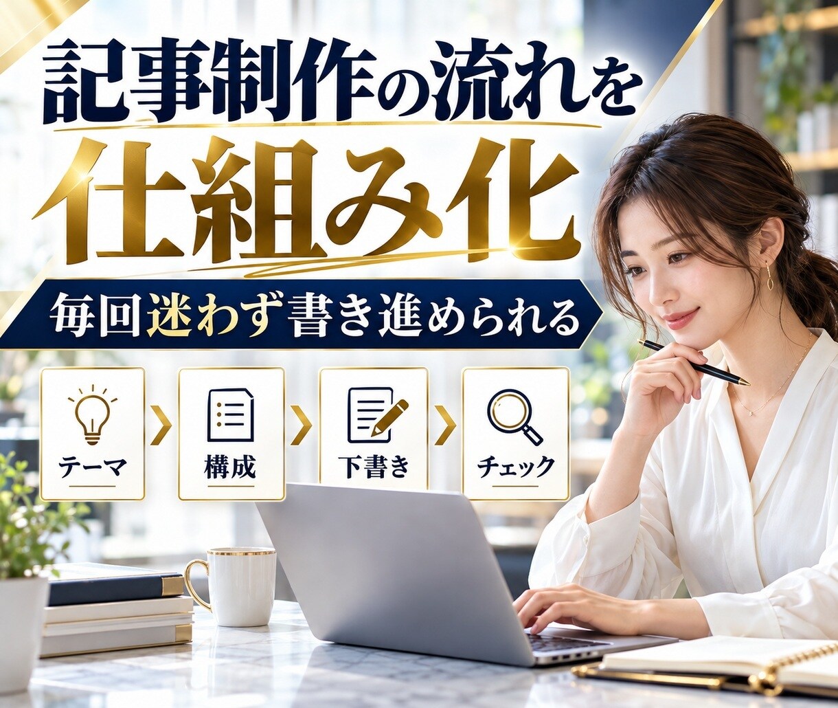 記事制作フローをAIで整えます 毎回迷わない記事制作の流れを作ります イメージ1