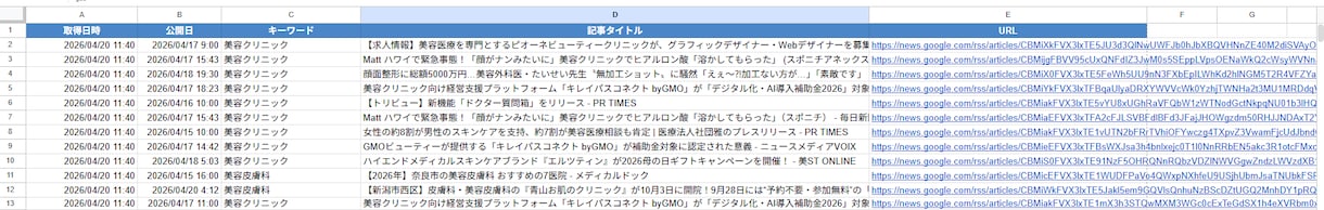 情報自動収集します 検索したいキーワード設定するだけでリンクと更新日を検索 イメージ1