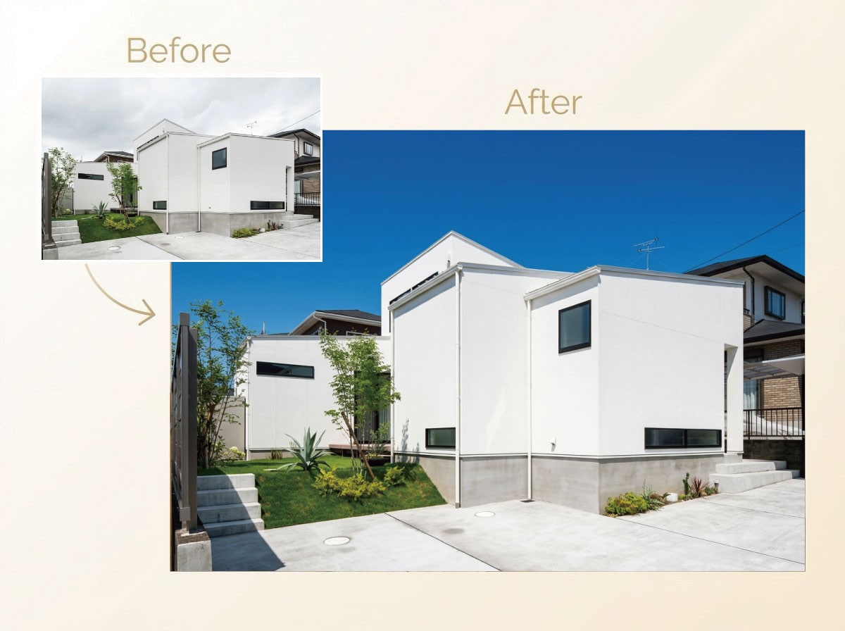 3枚1,000円⭐︎曇り空→リアル青空に修正します 【不動産業者向け】物件の問い合わせ増やします！ イメージ1