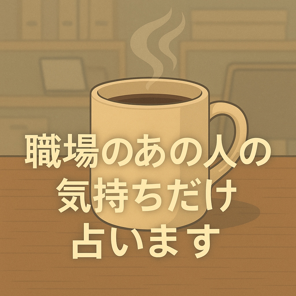 職場の人の「今の気持ち」だけ占います 未来・結果不要な方へ。職場の方の今の気持ちだけ知りたい方に。 イメージ6