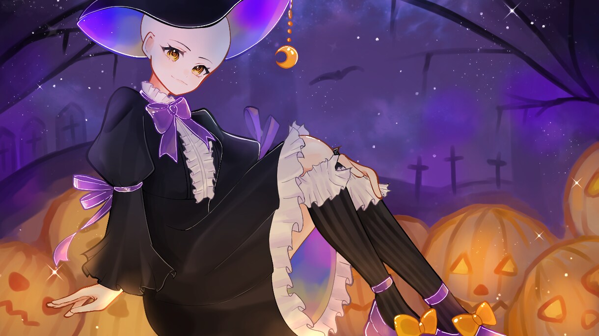 ハロウィン魔女イラスト描きます サムネイルなどを量産イラストで安く購入したい方へ イメージ3