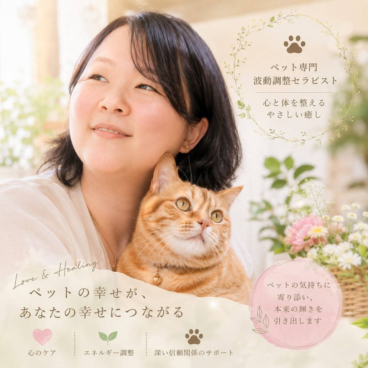大切なペットのお気持ち見える化します ペットがいまどんな事を思っているのか診断し、調整します イメージ1