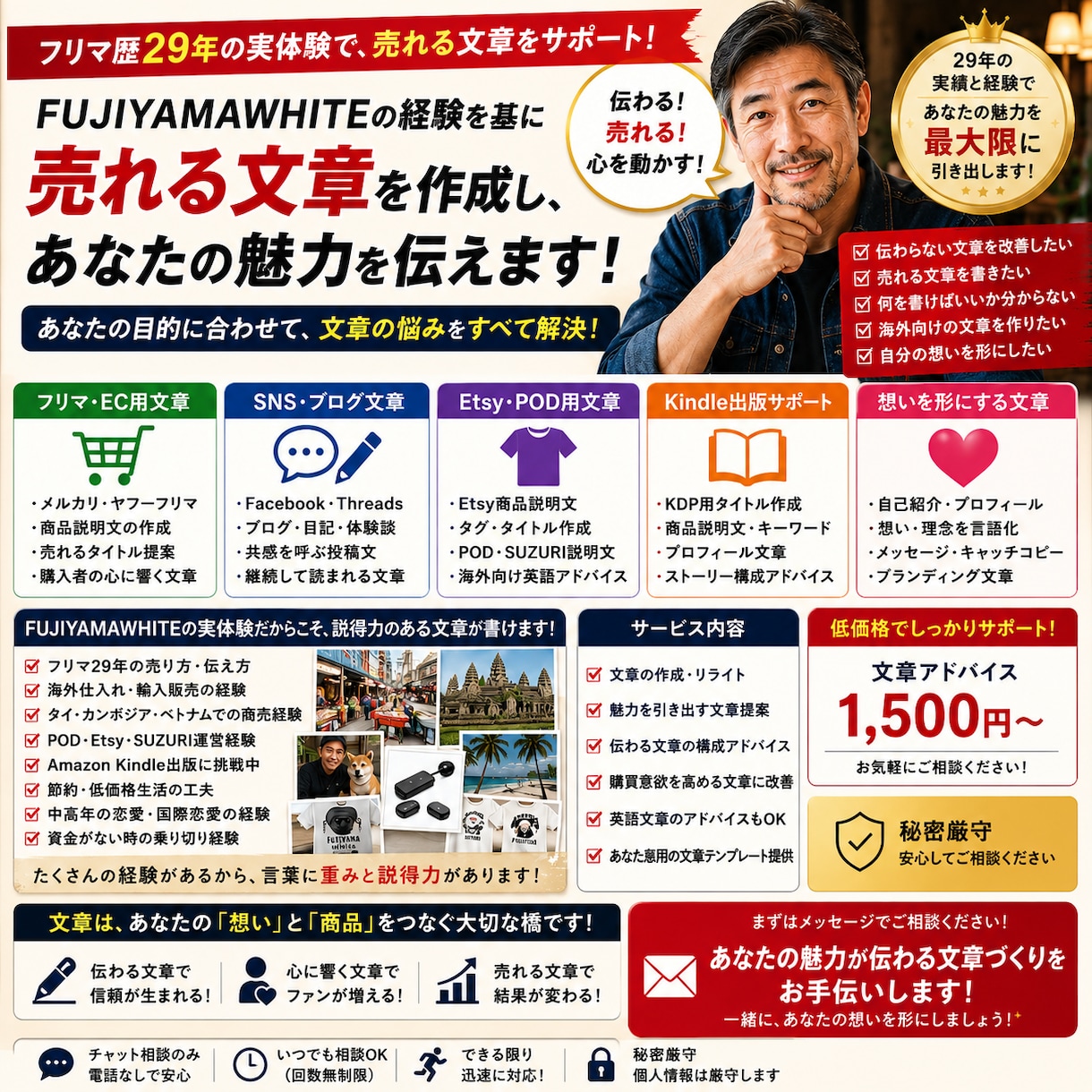売れる文章を一緒に作ります フリマ・SNS・Etsyまで実践的にサポートします イメージ1