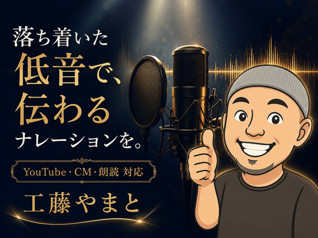 落ち着いた低音でナレーションします 信頼感・重厚感のある低音ナレーターです イメージ1
