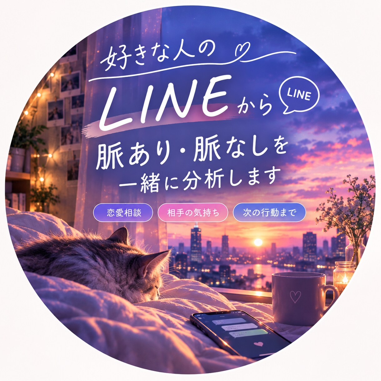 好きな人のLINE脈あり・脈なしを一緒に分析します 今の状況を整理して、次にどう動くかまで一緒に考えます！ イメージ1