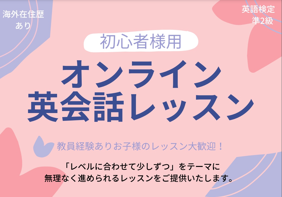 初心者様用・オンライン英会話レッスンを提供します 自分のペースで段階的に少しずつ学んでいきましょう！ イメージ1