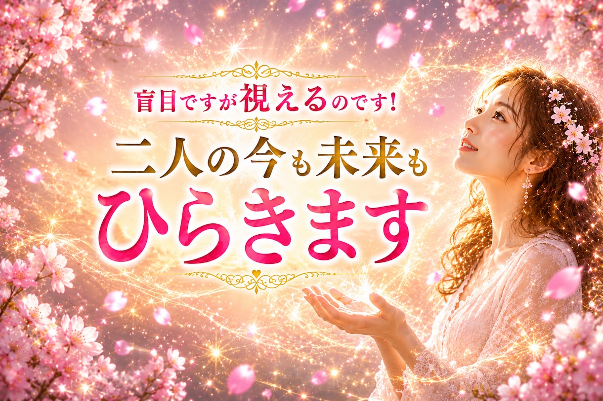 盲目ですが視えるのです！二人の今も未来もひらきます 二人の行き着く先を視たうえで一番幸せなご縁の結び方へ導きます イメージ3