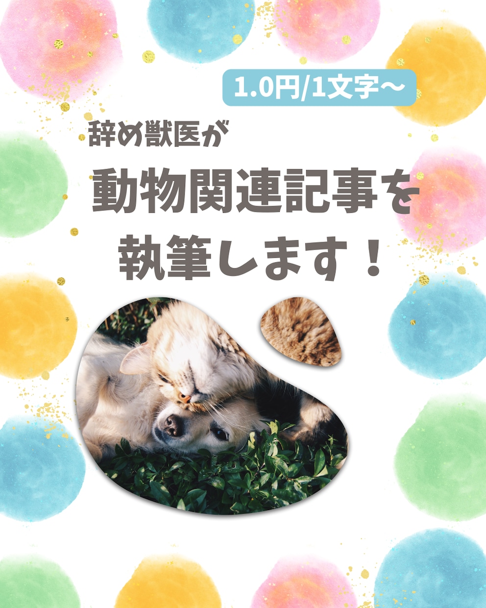 動物関連の獣医師監修記事を書きます SEO記事作成可能！1.0円/1文字～対応 イメージ1
