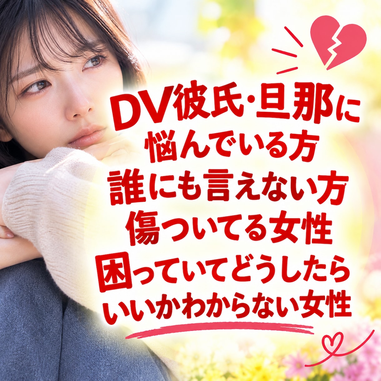 誰にも言えない悩みを一緒に聞きします DV・モラハラ・夫婦問題など、誰にも話せないことお聴きします イメージ1