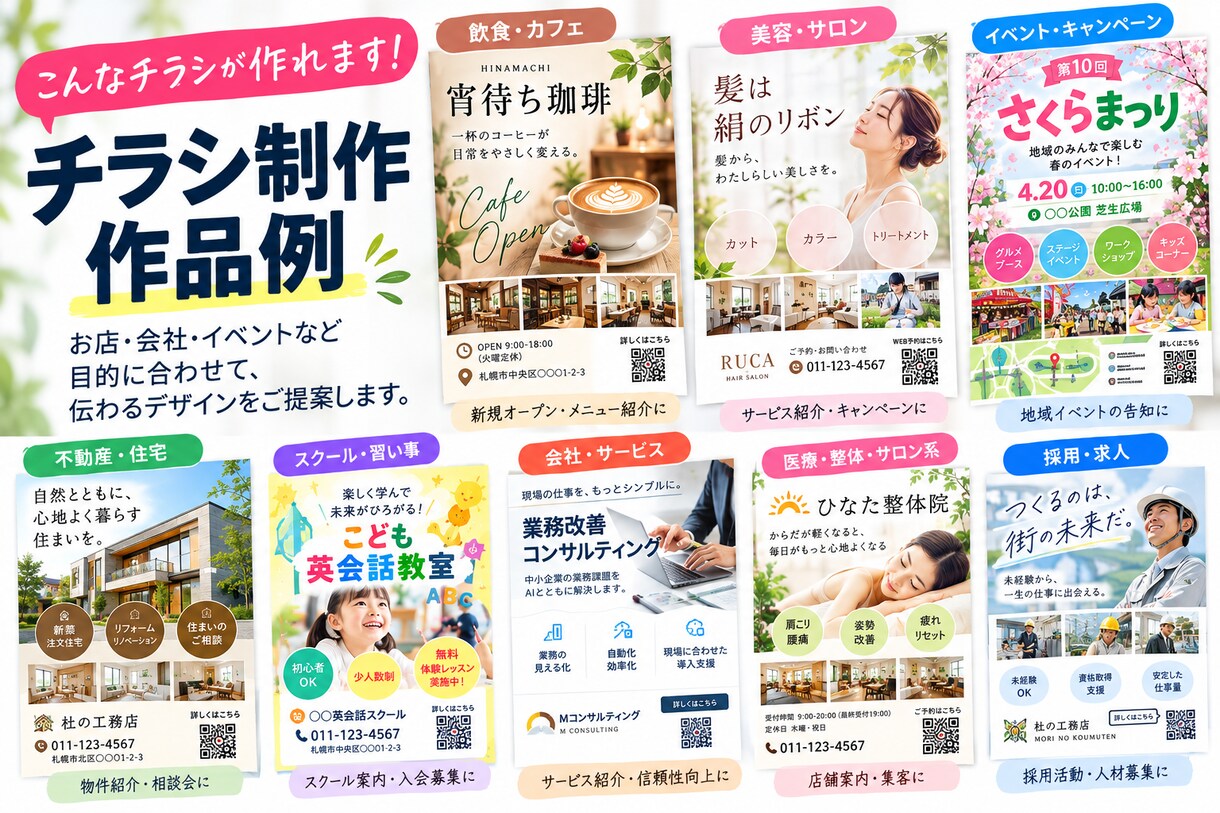 内容を整理して伝わるチラシをデザインします 掲載内容を整理し、見やすく伝わる紙面に仕上げます イメージ4