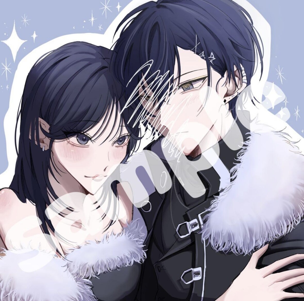 ラブラブ夢絵♡制作します バストアップ2人イラスト¥5,000〜 イメージ3