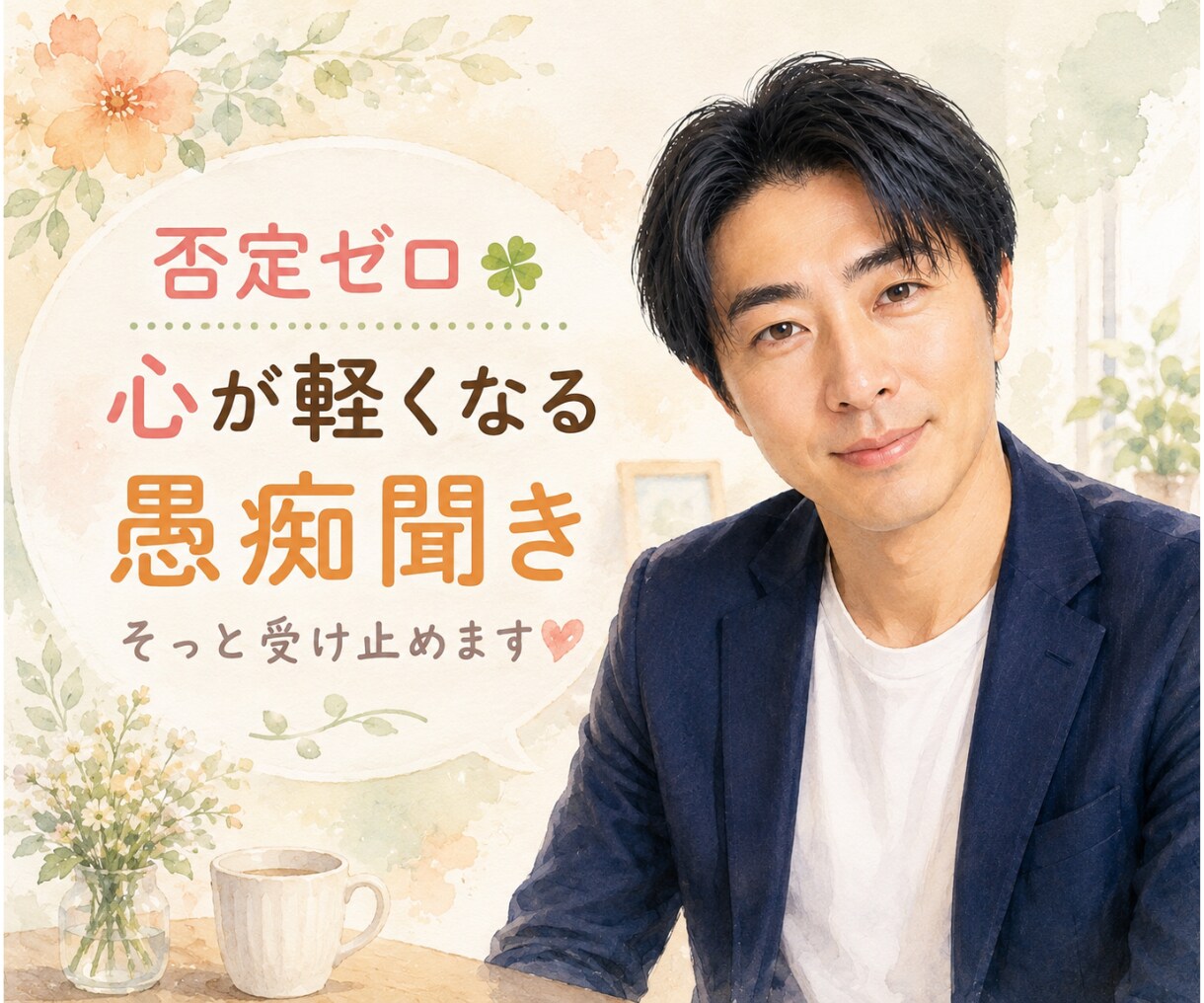 否定ゼロ☘️心が軽くなる愚痴聞きそっと受け止めます 安心して話せる場所㊙️　仕事・人間関係・恋愛・夫婦のモヤモヤ イメージ1