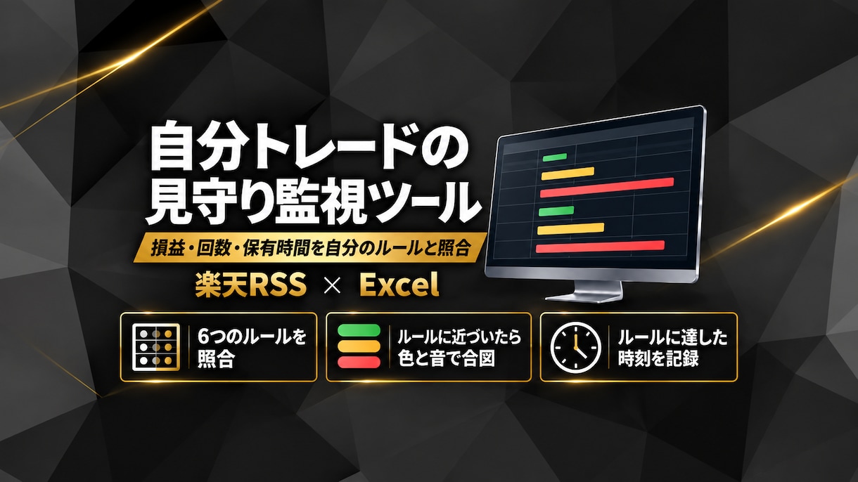 自分トレードの見守り監視ツール！見える化します 自分で決めた6つのルールと今日の取引をダッシュボードで表示 イメージ1