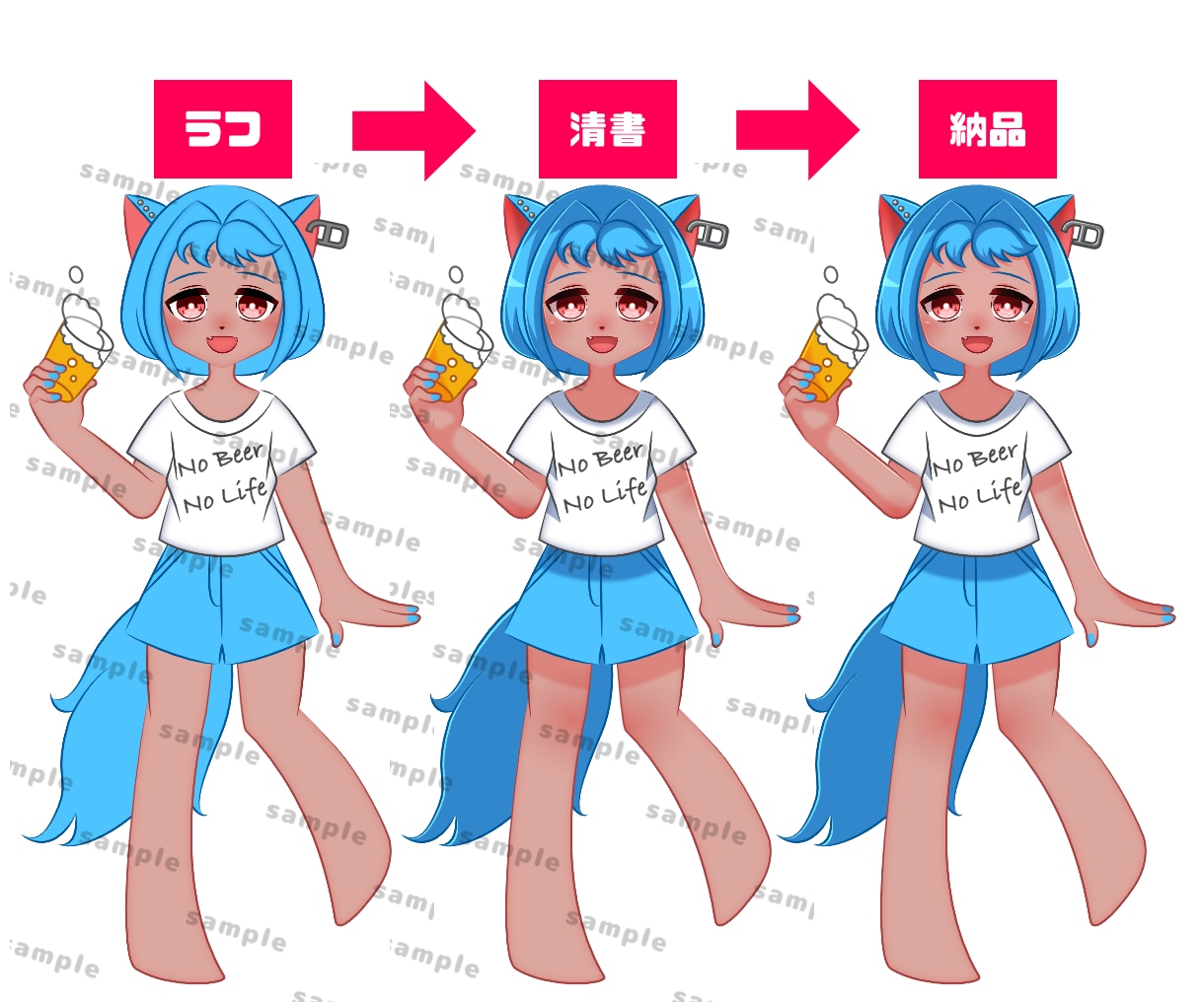 ver1のみ/IRIAM配信用イラスト作成します ポップでかわいい立ち絵！TRPG・youtube等にも！ イメージ2