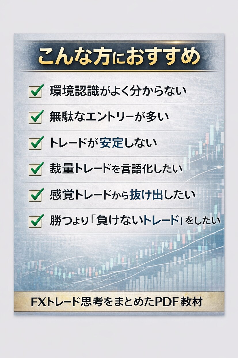 FX 環境認識トレード思考をPDFで解説します 環境認識を軸にした裁量トレード思考 イメージ4