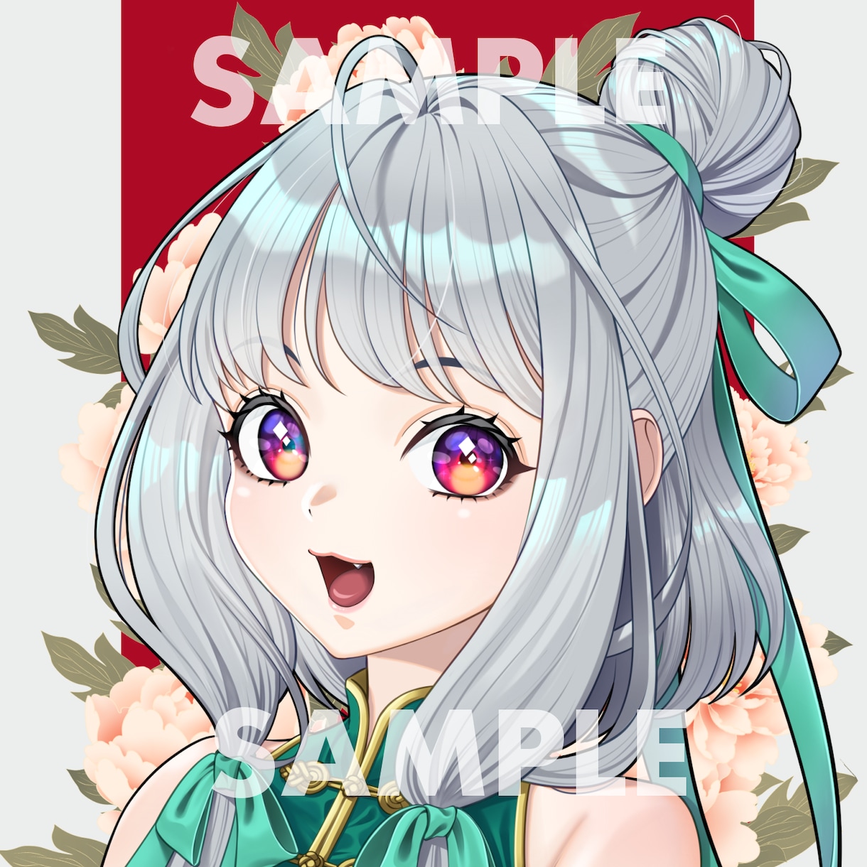 可愛い女子アイコン＆バストアップイラスト販売します 中華風な女の子のアイコン＆バストアップイラストです イメージ1