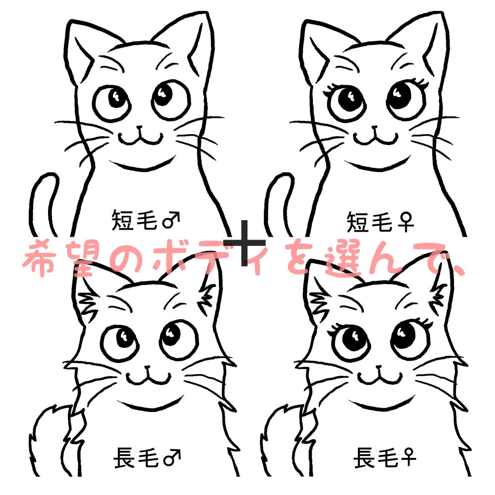 表情差分アリ、テンプレから猫カスタマイズします ペットの似顔絵やデザインの補助に使える猫イラストです♪ イメージ2