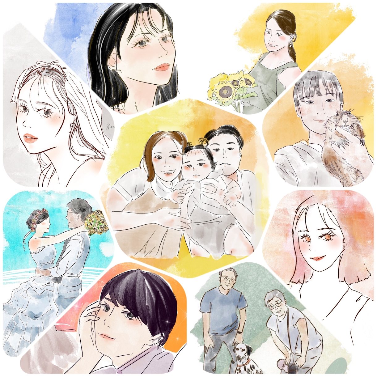 シンプルでおしゃれな似顔絵をお写真から描きます インテリアにぴったり、シンプルでおしゃれな似顔絵です。 イメージ3