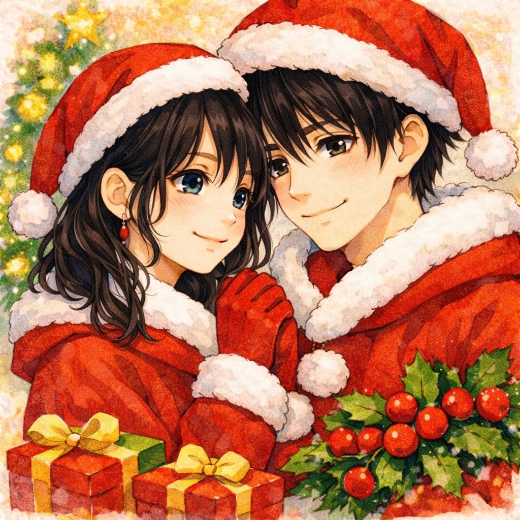 男女カップルを少女漫画風に制作します 水彩画のようなやさしく温かいタッチでイラストを制作します。 イメージ1