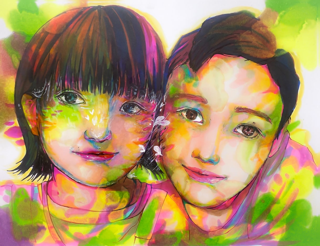 カラフルでリアルな似顔絵を描きます 色鮮やかな唯一無二の個性的な似顔絵 イメージ2