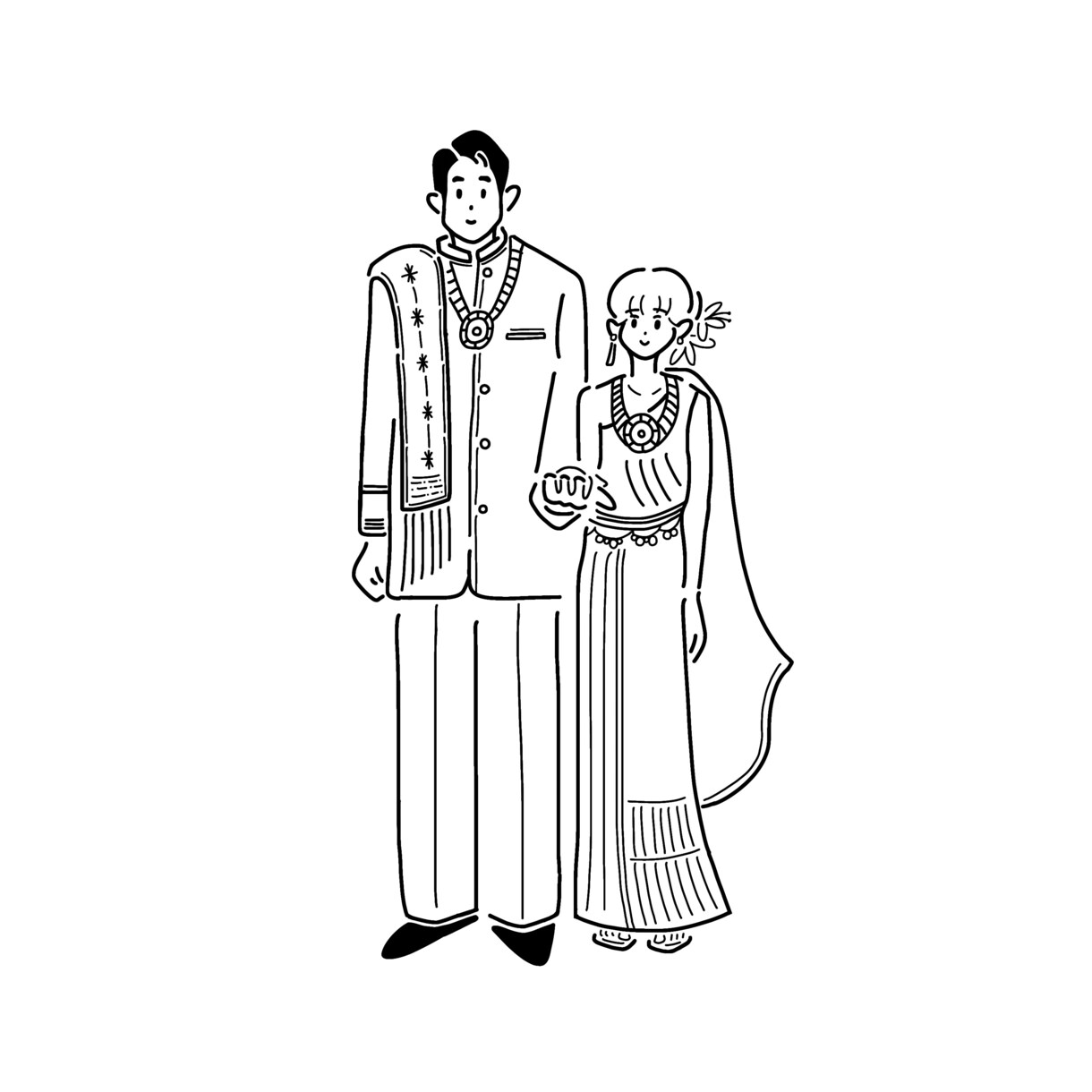 シンプルな似顔絵イラストを制作します 記念日やプレゼントに！思い出の1ページを線画にします！ イメージ3