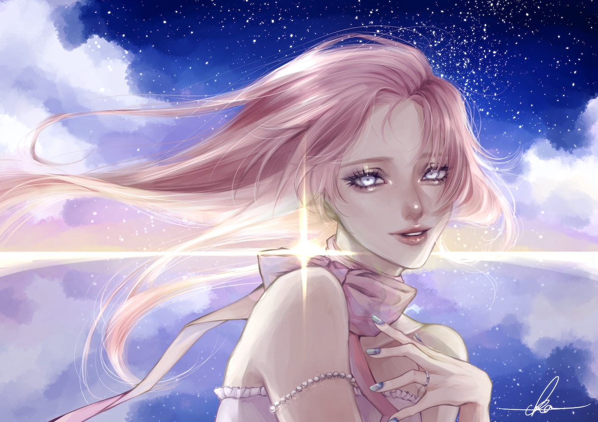 即納！厚塗りで美麗イラストを制作します 視線を奪う、耽美で幻想的なメインビジュアル制作 イメージ4