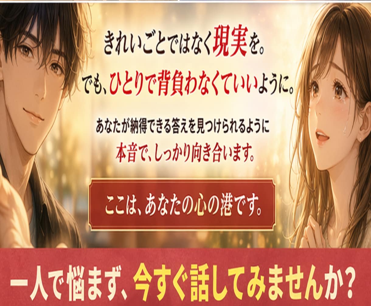 女性必見！男心を忖度なしで本音だけで話します あえてハッキリ言う優しさを大事にしてあなたにちゃんと伝えます イメージ8