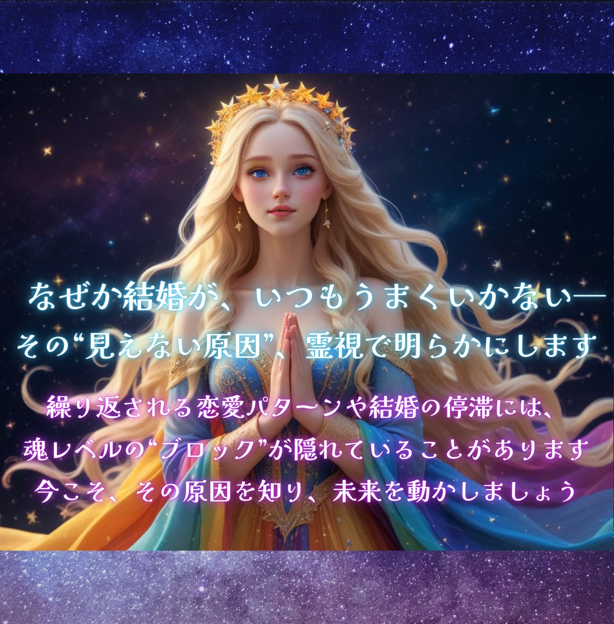 ブロック解除☆あなたの結婚を阻むカルマを霊視します 結婚（再婚）が進まない！に終止符を！結婚の流れを妨げる要因 イメージ2