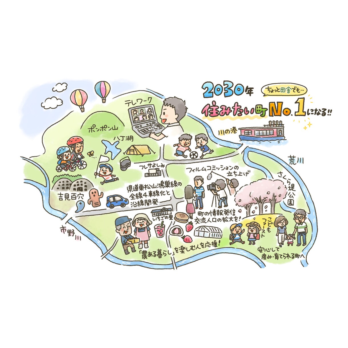 手描きタッチのかわいい地図描きます かわいくて、わかりやすくて、あったかい♪ イメージ6