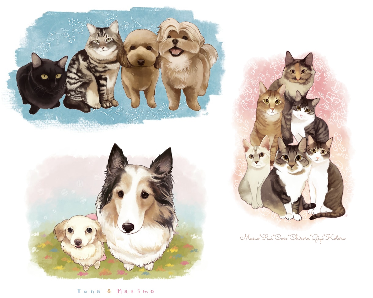 様々な絵柄で*ペット・動物のリアルイラスト描きます 【商用利用可】SNSアイコン・プレゼント・ご自宅に飾る用など イメージ6