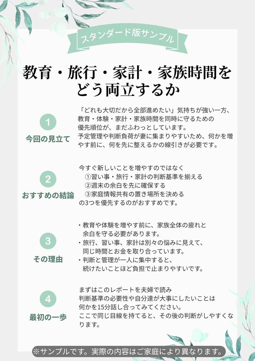 子育て家庭の「全部大事で決められない」を整理します 旅行・習い事・家計も、家庭の基準に イメージ7