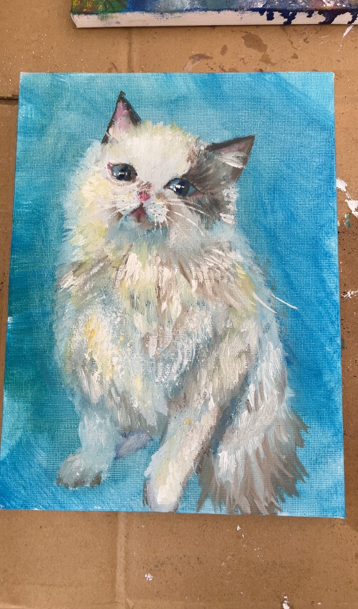 ペットの似顔絵を油絵で作成します ペットの似顔絵を写真を元に似顔絵で作成致します イメージ1