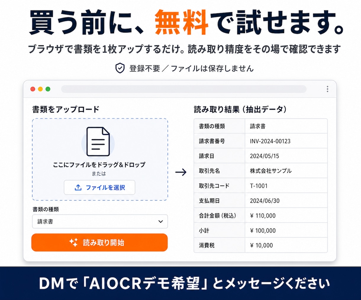 紙やPDFの書類をAIOCRでデータ化します 先着３名割引｜無料お試し有｜買い切り｜スプレッドシート反映 イメージ3