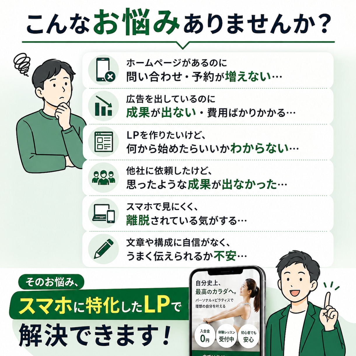 広告運用者が成果につながるLPを制作します マーケティング視点で、問い合わせ・予約につながるLPを制作 イメージ2