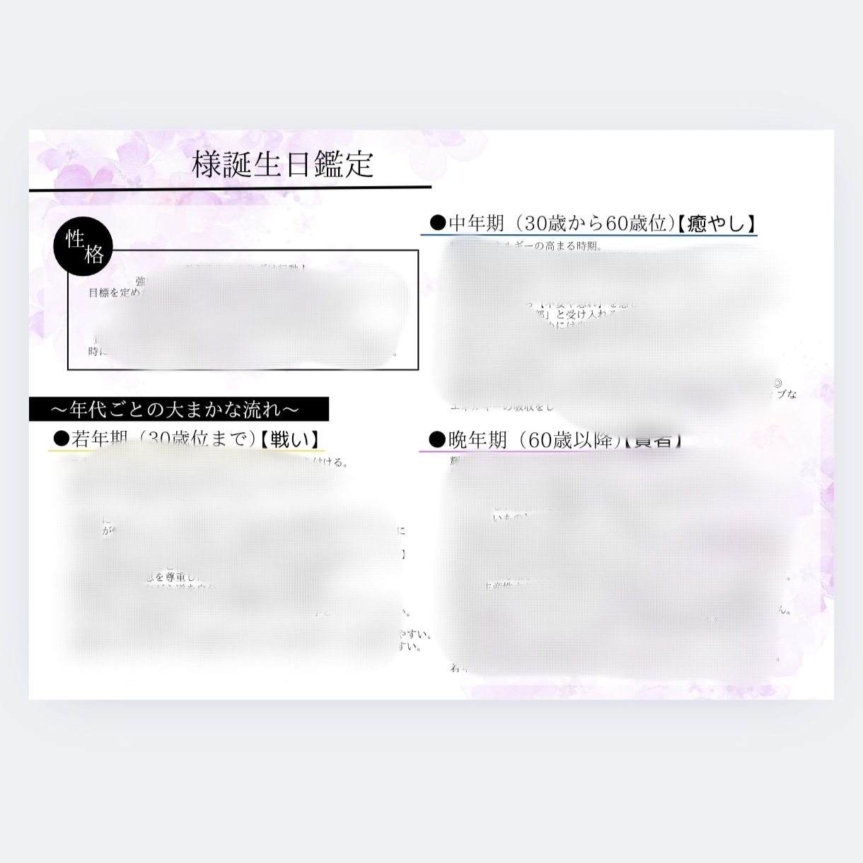 生年月日から読み解くあなただけの運命鑑定いたします 本来の性格と人生を3つに分けた使命をお伝えします イメージ2