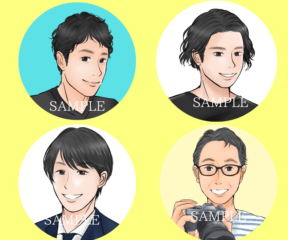 男性のSNSアイコン・ヘッダーイラスト描きます リアル過ぎずアニメ風じゃない！X用ヘッダー作成可！ イメージ5